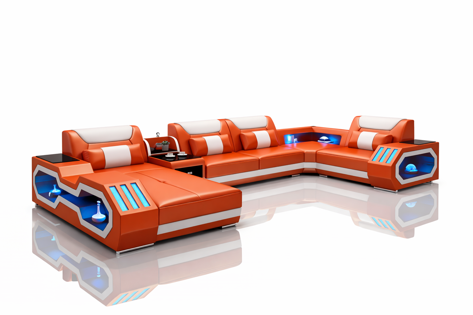 Omont Smart Sectional Sofa with Built-in Bluetooth Speaker & LED Lights | Future Living System