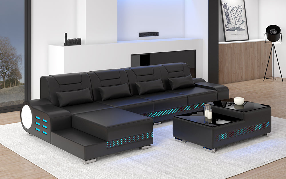 Elliot Mini Modern Leather Sectional