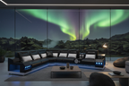 Celsius Small Modern Leather Sectional with Console - Iceland