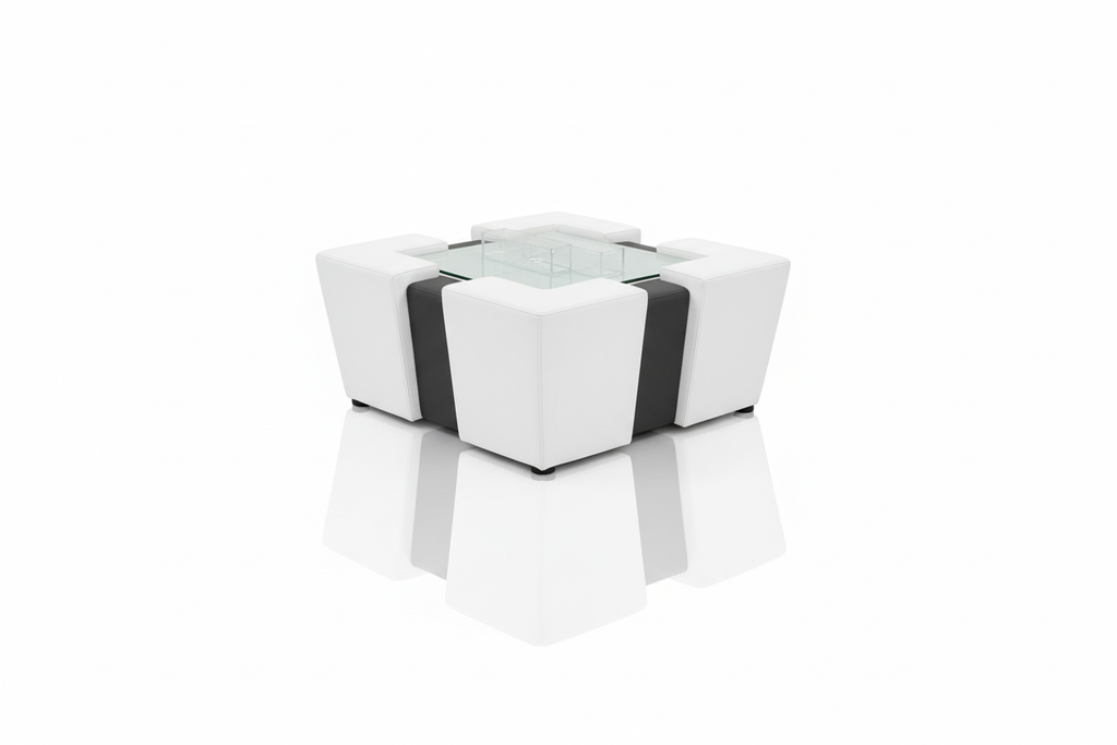 Coffee Table Ottoman - Mirror Reflection