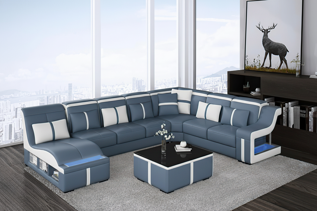 Lisa Modern U Shape Leather Sectional