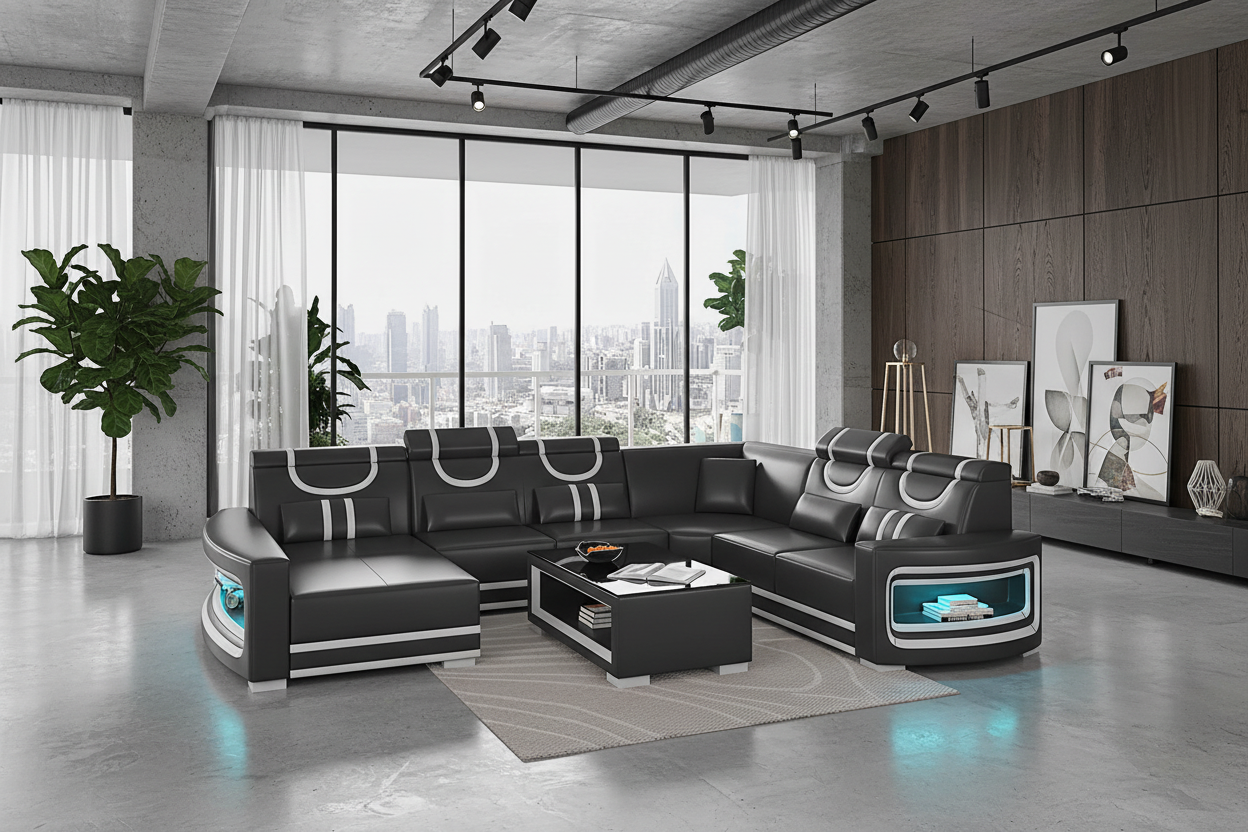 Luca Modern U Shape Sectional - 开放式空间场景