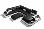 Molinaro Leather Sectional with Adjustable Headrest