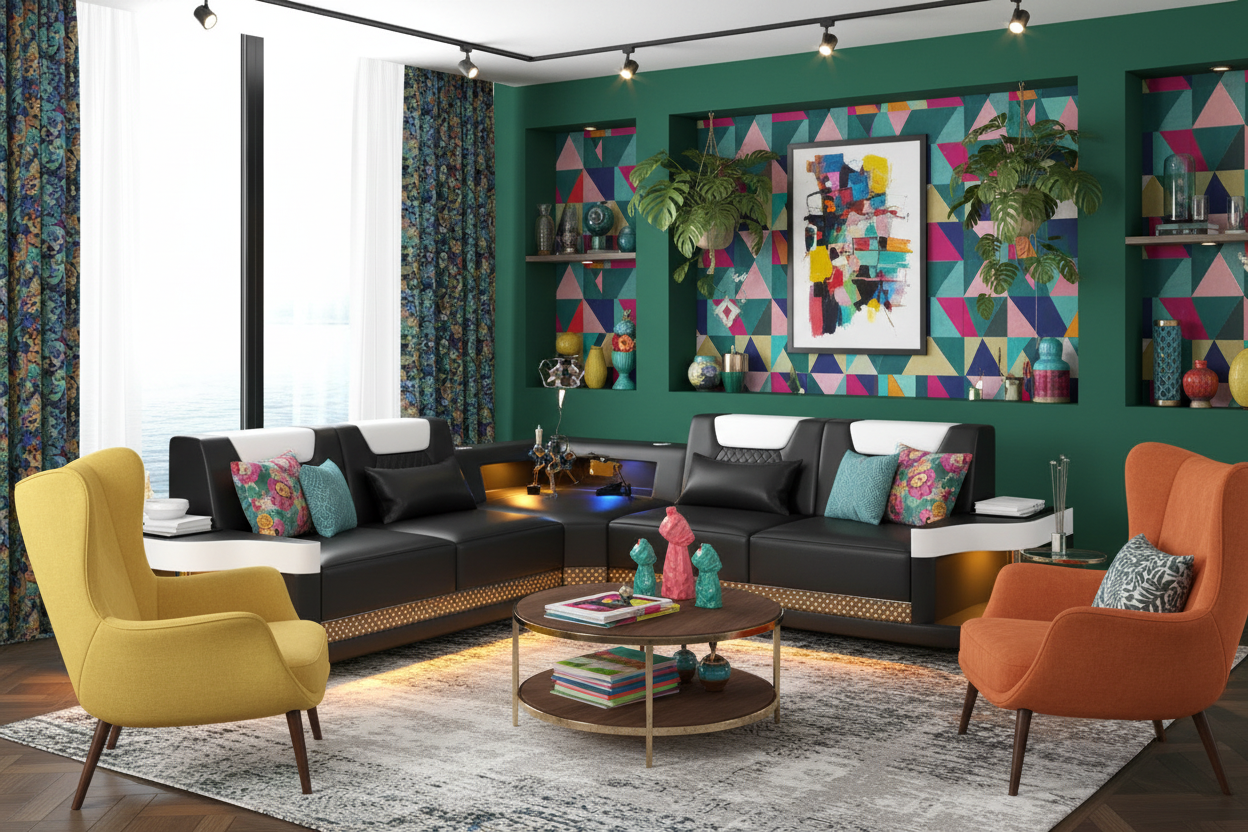 NEXA Corner Sectional - Jewel Tones