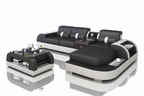 Piliu Small Leather Sectional with Chaise - Perfect Reflection Maximum Precision
