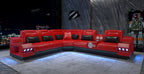 Celsius Small Modern Leather Sectional with Console