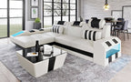 Cosmo Compact LED Sectional - Small Space Party Couch with Mood Lighting