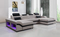 Venus Modern Leather Sectional with LED Light