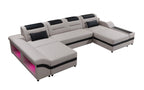 Venus Modern Leather Sectional with LED Light