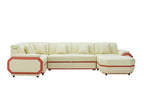 Univo Modern Leather Sectional with LED Lights