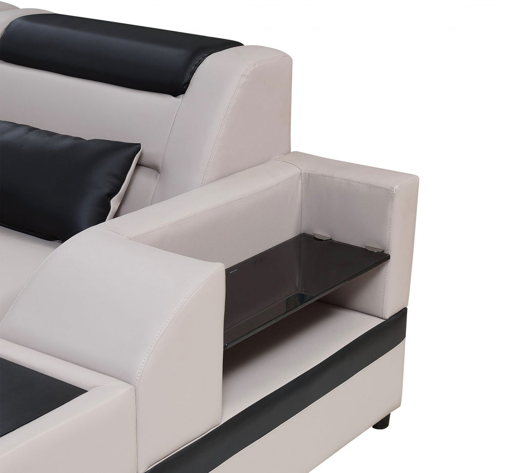 Venus Modern Leather Sectional with LED Light