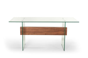 Swam Contemporary White & Walnut Desk & Shelves